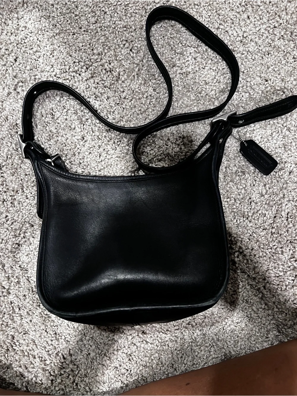 Coach Classic Black Leather Shoulder Bag